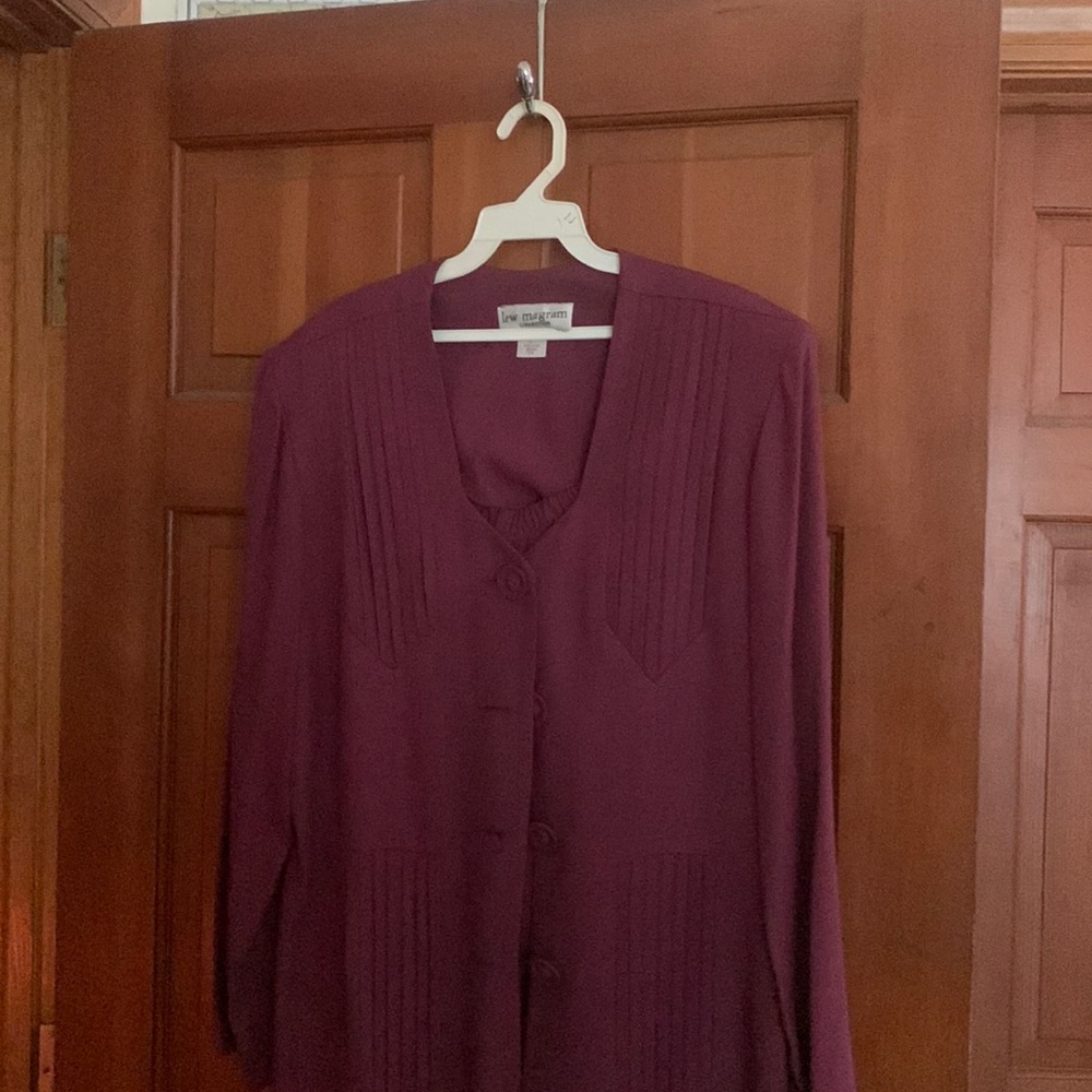 Lew Magram pantsuit deep burgundy size 14 never worn